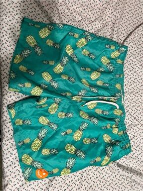 Pineapple Print Men’s Swim Trunks Shorts